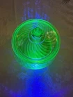 Vintage Anchor Hocking Uranium Glow Swirl Green Depression Glass Candy Dish