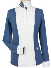 Essex Classics Luna II Performance Long Sleeve Show Shirt - Blue Gallop Garden