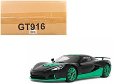 GT Spirit GT916 1/18 2023 Rimac Nevera Black with Green Stripes
