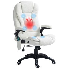 Vinsetto Heated Massage Reclining Office Chair White, Refurbished
