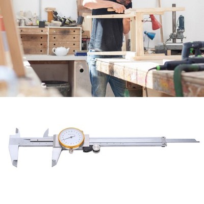 0150mm Dial Caliper Steel ShockProof Adjustable Vernier Caliper With Depth Rod S