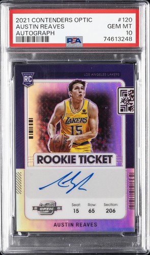 2021 PANINI CONTENDERS OPTIC AUTO #120 AUSTIN REAVES ROOKIE RC PSA 10