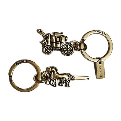 小物 COACH Horse&Carriage Hangtag Key Holder NEW Coach Brass Horse & Carriage Valet Bag Purse Charm Keychain
