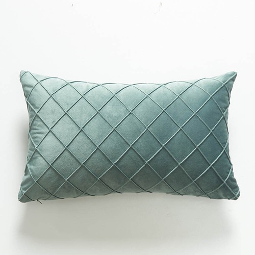 Lumbar Pillow Cover 12x20 Inch Pleated Decorative Soild Velvet Throw Pillow Case - Picture 13 of 22