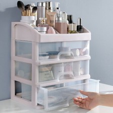 4 Tier Desktop Makeup Storage Box Cosmetic Organizer Drawer Case Make Up Holder