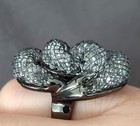 Hypoallergenic Black Stainless Steel Fashion Ring Cubic Zirconia Mesh Size 8 — photo 2