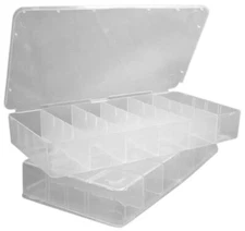 Hawk TJ8750D 2‑Pak Storage Boxes – 6 Divided Sections, 4" × 8" Beads, Crafts