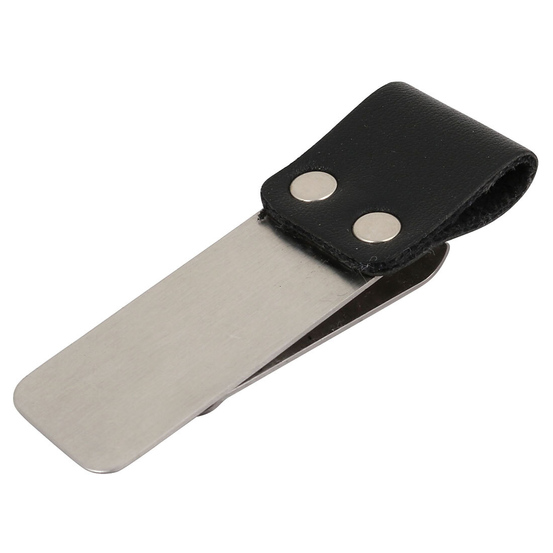 Brass Money Clip Holder Notebook Pencil Pen Loop Clip Brushed Black-image