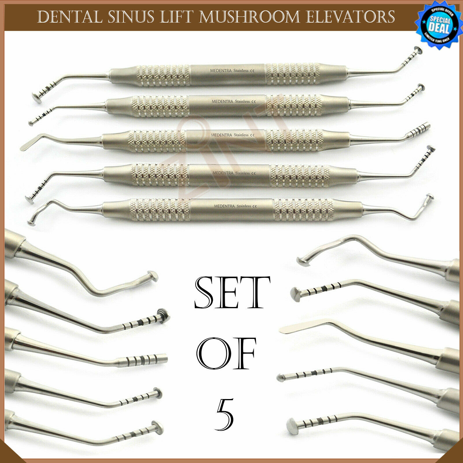 Sinus Lift Mushroom Elevator Implantology Advanced Implant Instruments Set Of 5