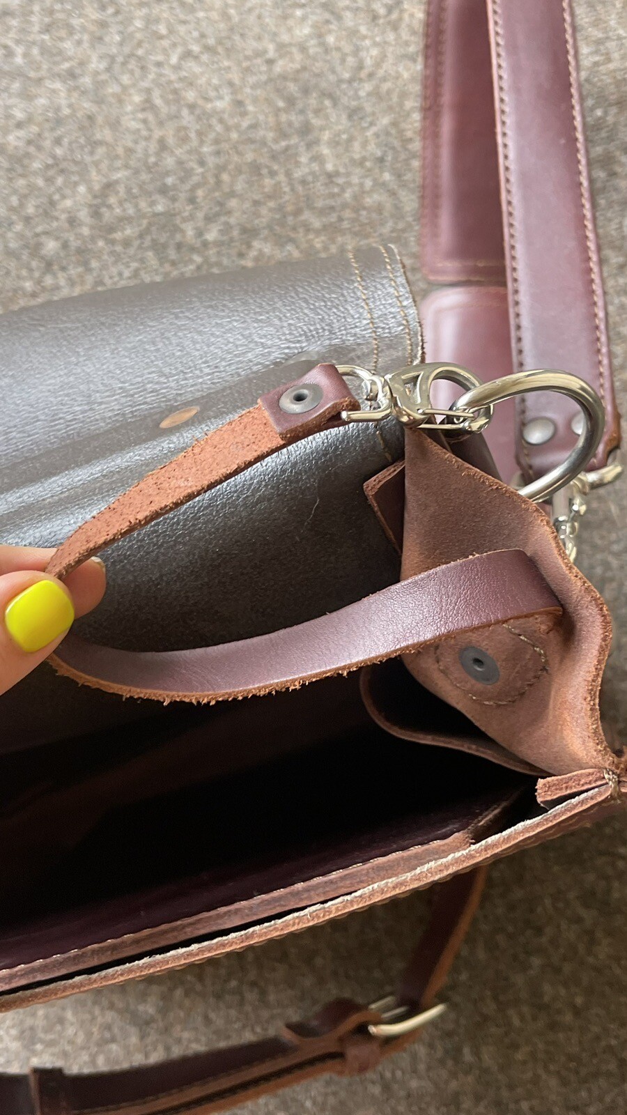 Saddleback Squared Leather Backpack Messenger Che… - image 10