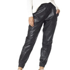 (NWD) HUE Women's Black Leatherette High Rise Jogger Pants -Sleek Effect Size S — photo 3