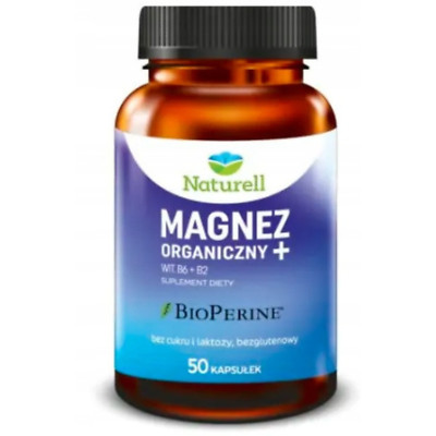 Naturell Magnesium Organisch + B6 & B2   50 Kapseln für Energie & Nerven