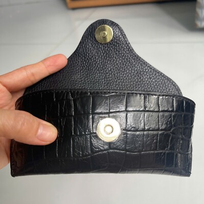 Black   100% Real Genuine EXOTIC Belly Leather Skin Sunglass Case- Handmade