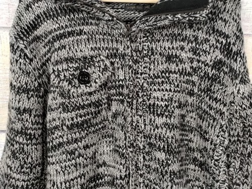Projek Raw Men’s XL Full Zip Mock Neck Gray Black Cozy Winter Sweater NWT - Picture 4 of 23