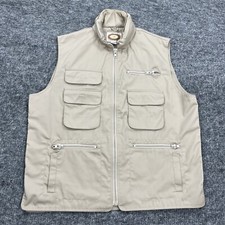 VINTAGE Banana Republic Vest Mens Extra Large Beige Photography Safari Field Y2K