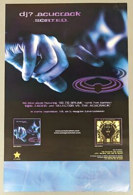 2000 DJ? Acucrack Sorted Feat So to Speak Double 2 Sided Promo Poster 17 x 11