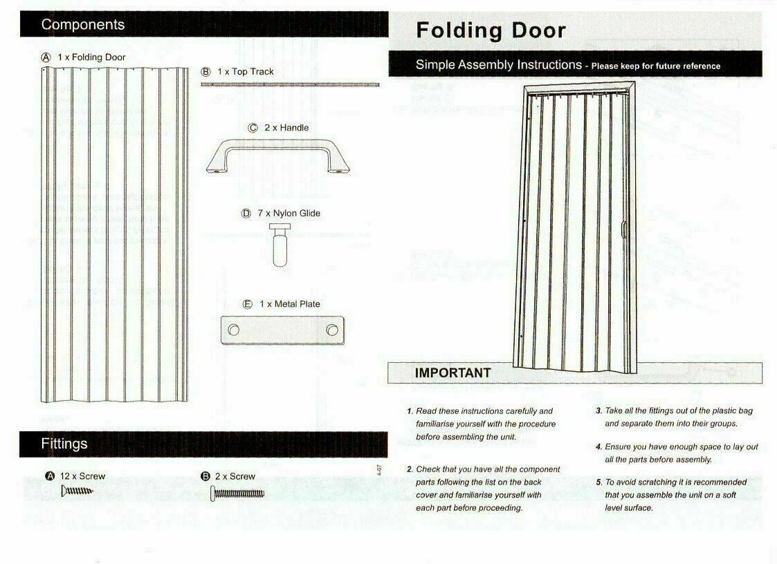 PVC Oak Effect Folding Door White for sale online eBay