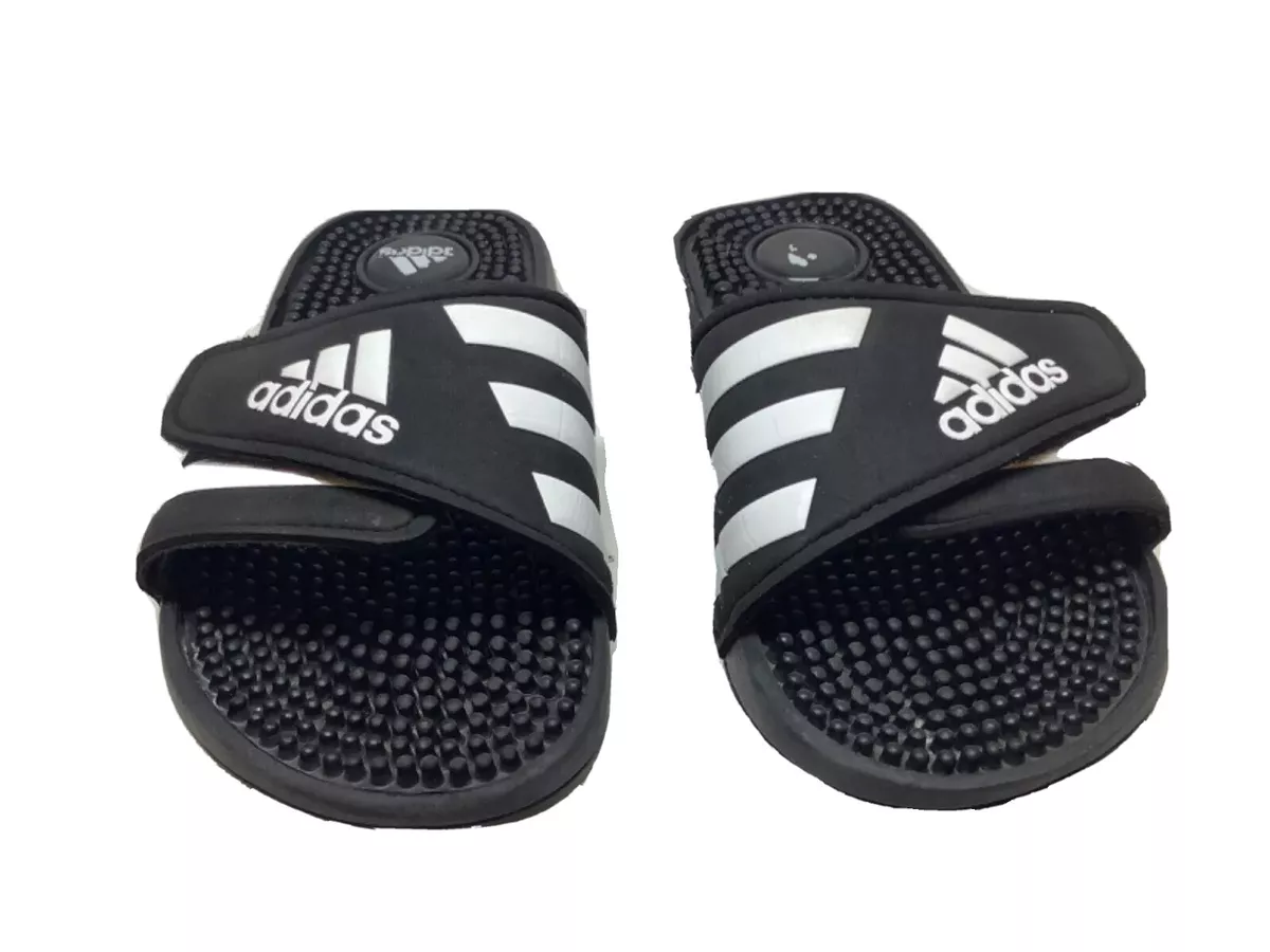 tos Mejor Artefacto Adidas Slides Black With Adustable Strap Kids 13 Shoes Flip Flops | eBay