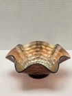Vintage Fenton  Amethyst Carnival Glass Coin Dot Ruffled Edge