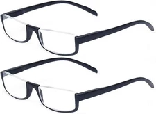 Reading glasses 2 Pair Half Moon Half Frame Readers Spring Hinge Men Glasses
