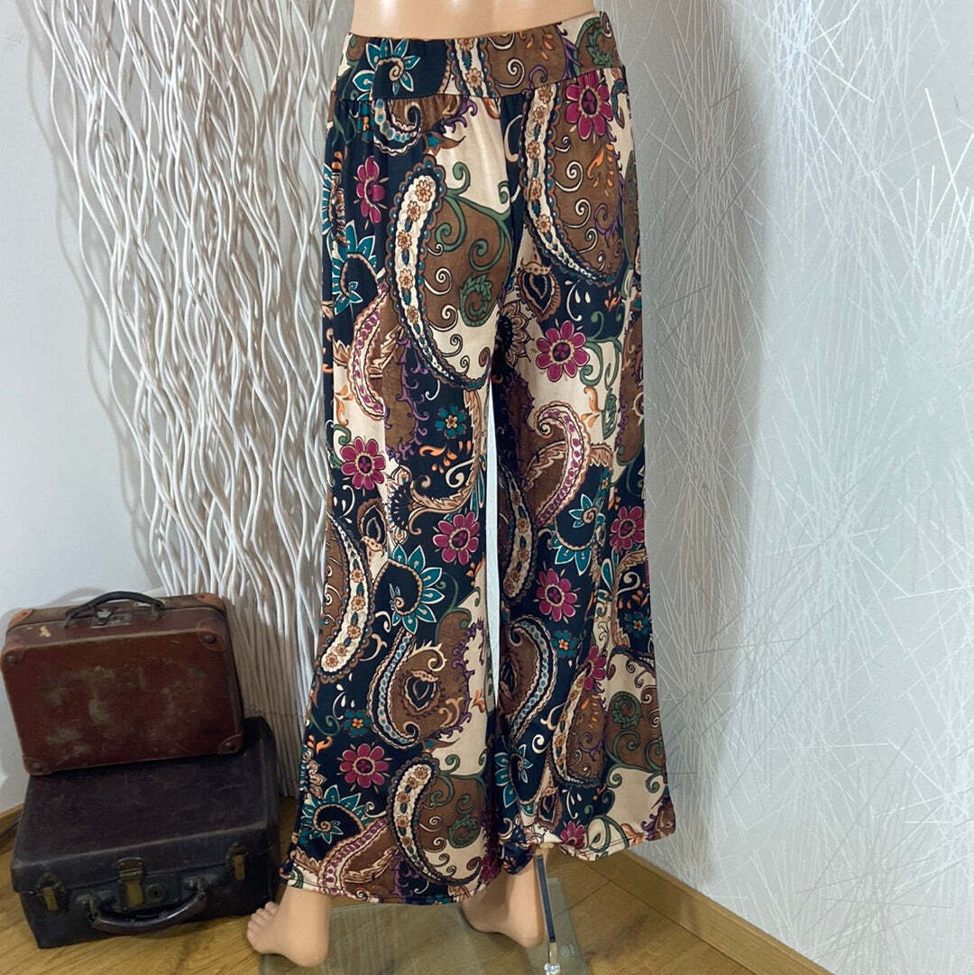 Pantalon Fluide Femme été - Tissu Léger, Taille Haute élastique, Poches - Coupe Large, Confort Yoga Et Détente - 3