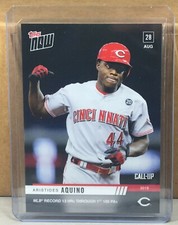 2019 TOPPS NOW #761 ARISTIDES AQUINO REDS CALL-UP RC 13 HRs 100 Print Run 1060