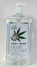 1 Bottle Natural Therapy 33.8 Oz Hemp  Coconut Soften  Moisturizes Body Wash