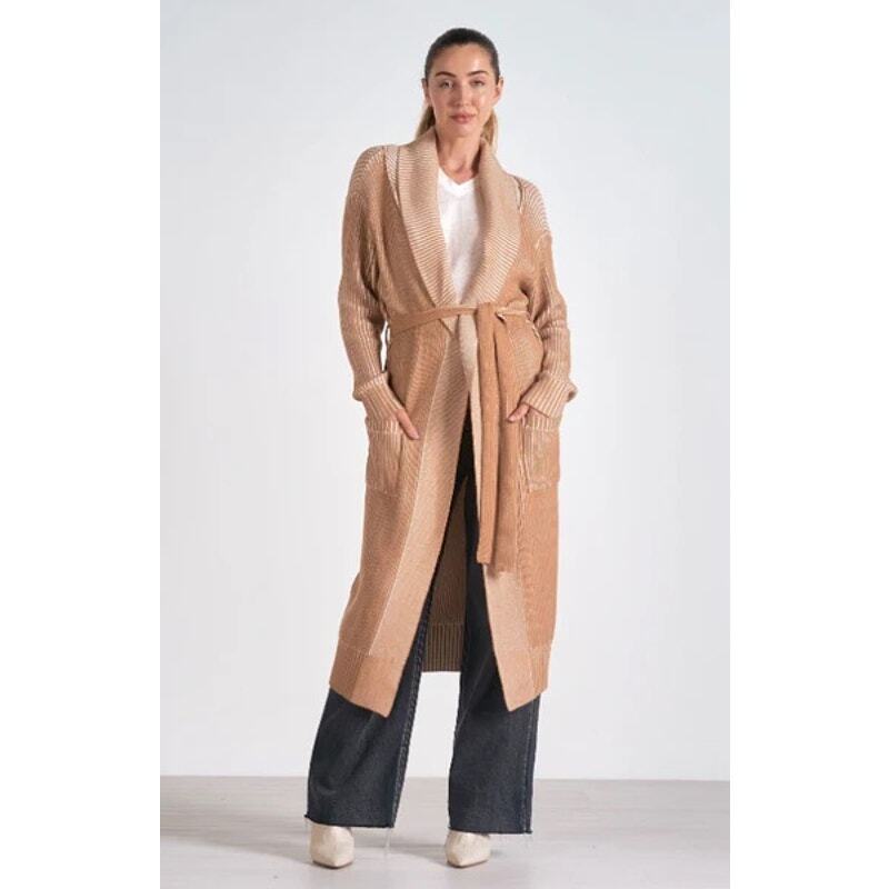NWT Elan Long Cardigan w/ Tie in Dream Tan