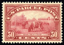 US #Q10  50¢ Dairying, Parcel Post, XF OG NH MNH, PF (1992)