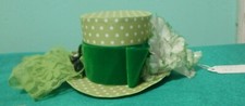 Green Paper Fascinator Green Band Lace w Flower Women Girls Large Dolls FNTHL42