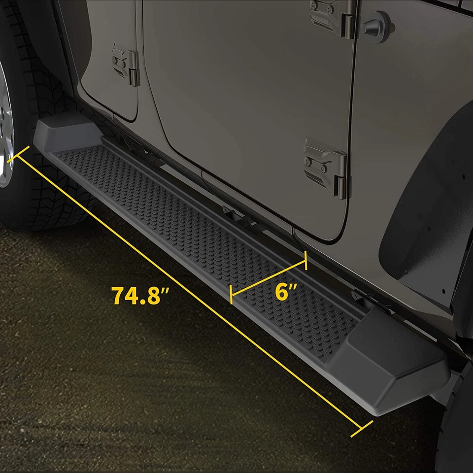 Running Boards for 2018-2026 Jeep Wrangler JL 4 Door 6" ABS Nerf Bars Side Steps - Image 4 of 4