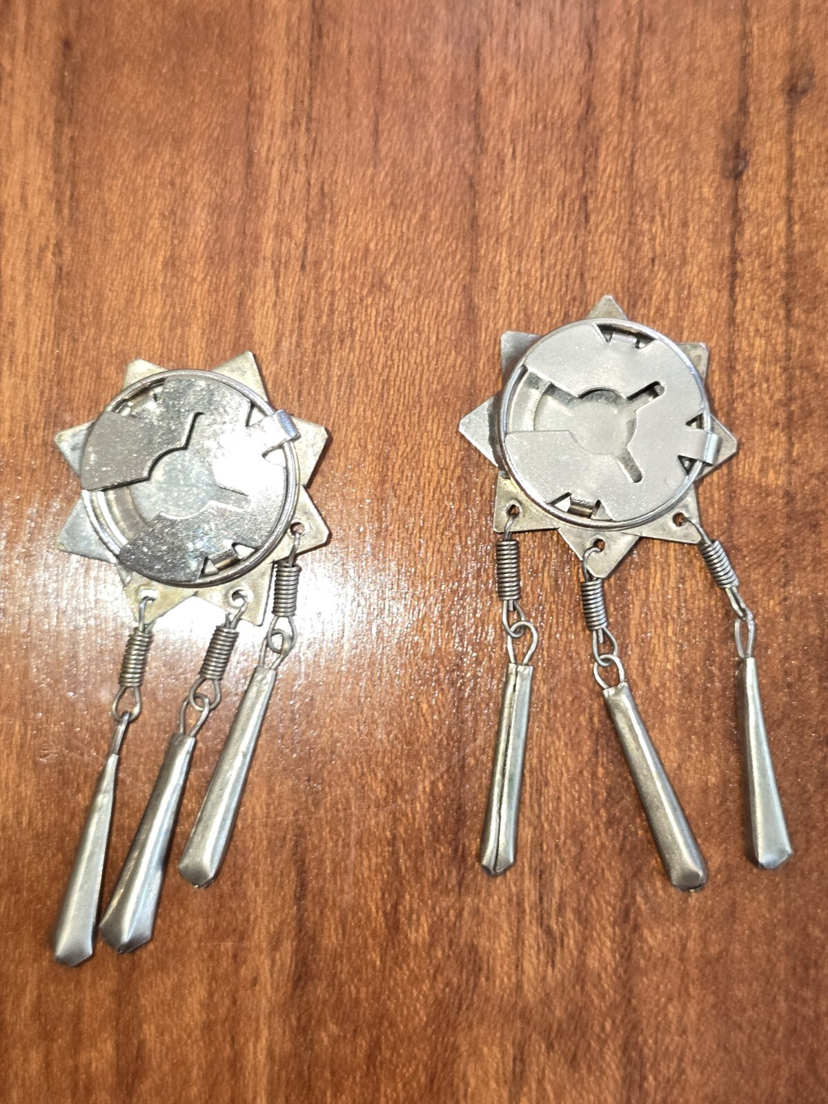 Silver  2 - 8 point Star Dangle Drops Button Cove… - image 4