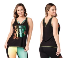 Zumba Surf Shop Tank Top - Bold Black ~ XS  S  M  XL  ~ New! Free Ship!