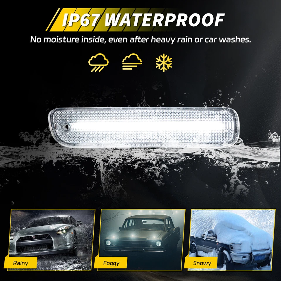 2X Clear White LED Rear Side Marker Light For 94-97 Honda Accord & 92-96 Prelude - Image 4 of 4