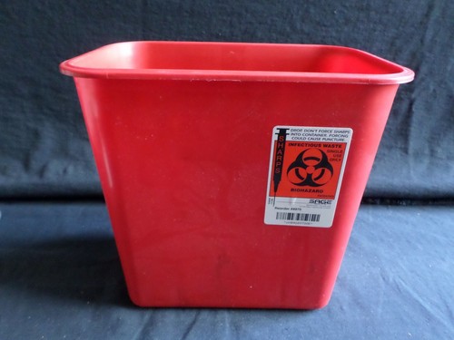 Covidien Kendall 2 Gallon Sharps Collection Container, No Lid, Red, 8970