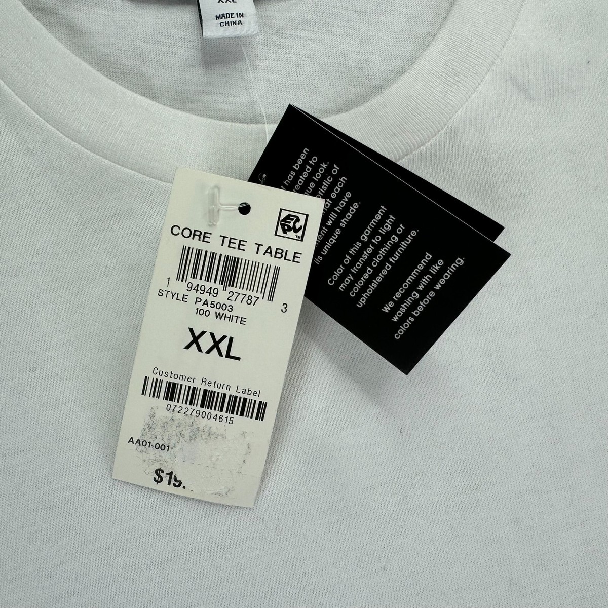 And Now This Men's Basic T-Shirt White Size XX-Large *DEFECT