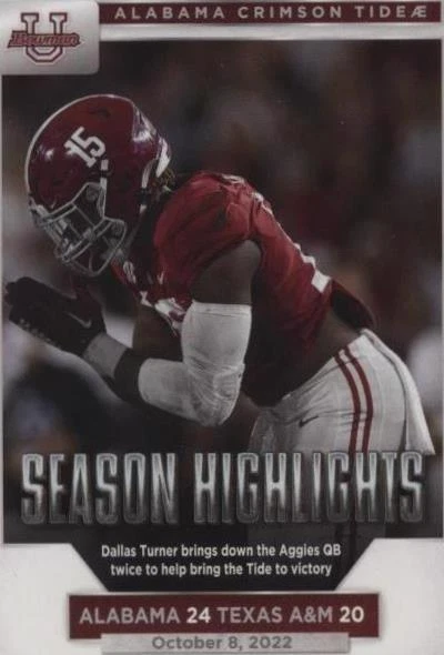 2023 Bowman University Alabama Crimson Tide Dallas Turner #80