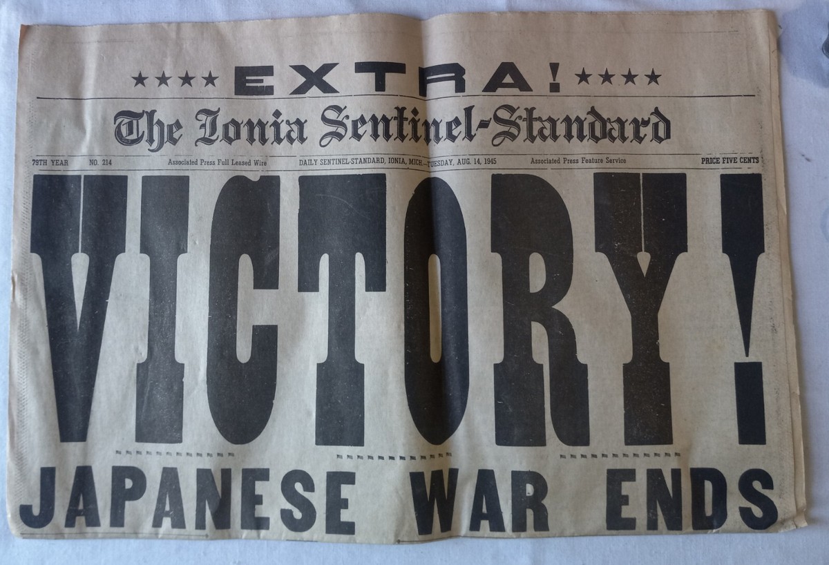 Vintage News Paper August 1945 ,Japanese war ends ! | eBay