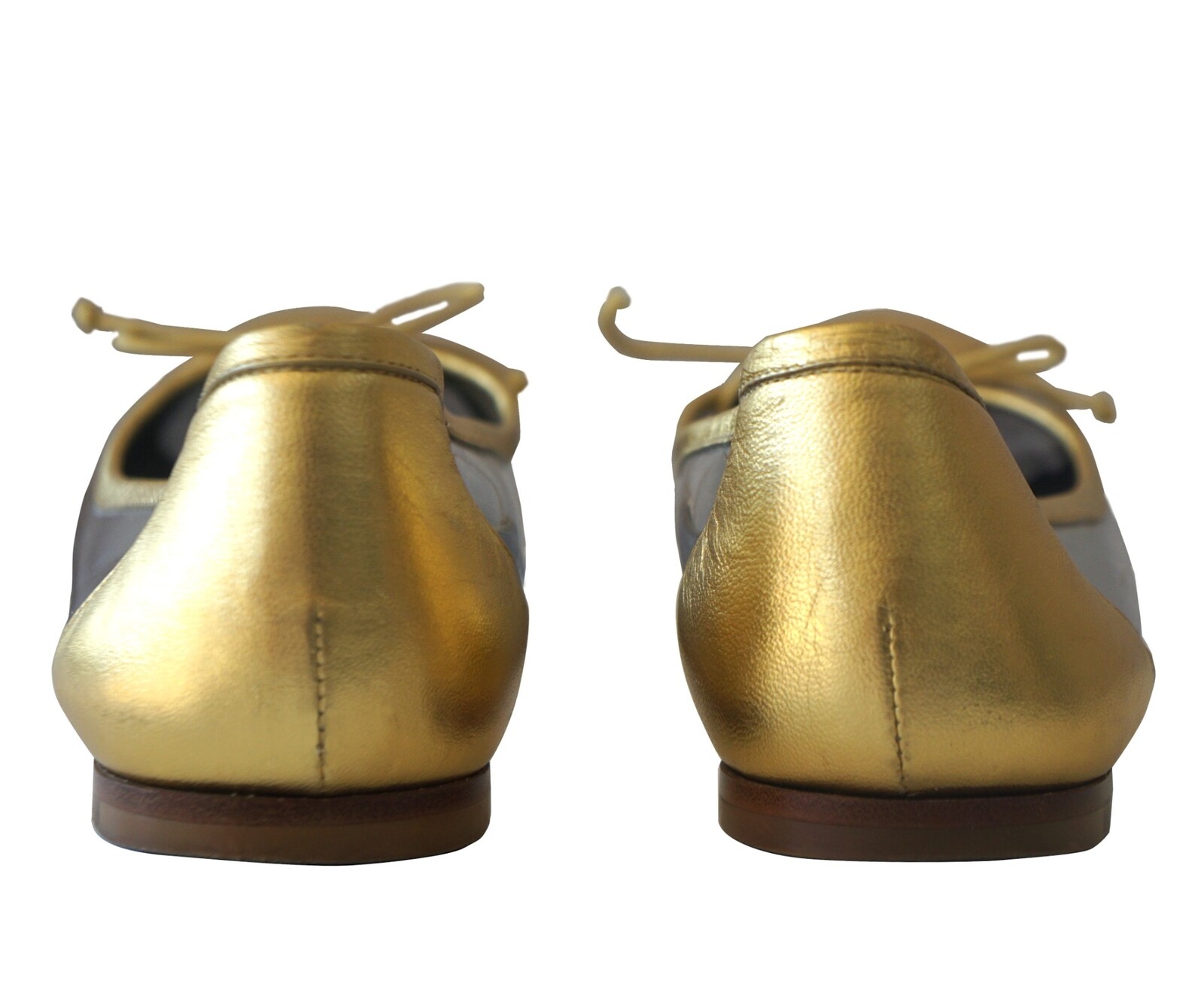 Ballerine SAINT LAURENT 37 in pelle dorata punta a cappuccio PVC 6 5