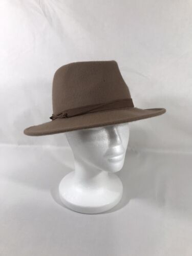 NINE WEST Wool Hat Fedora Western Cowgirl Hat OSFM Brown OSFM or Large or 7-3/8 - Afbeelding 1 van 18