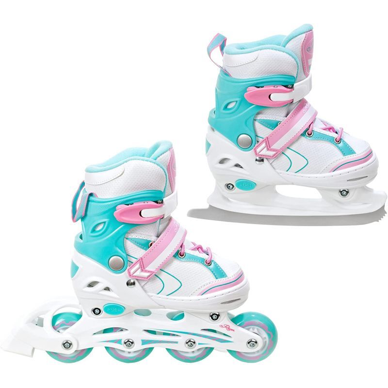 Roller en ligne enfant Lia à roues LED et patins à glace réglables Rave