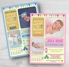 Personalised Photo Vintage Christening Baptism Invitations Naming Day Invite x10