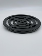 Drain Cover Dished Black, Heavy Duty Metal & High Quality, 7" (175mm) Round 