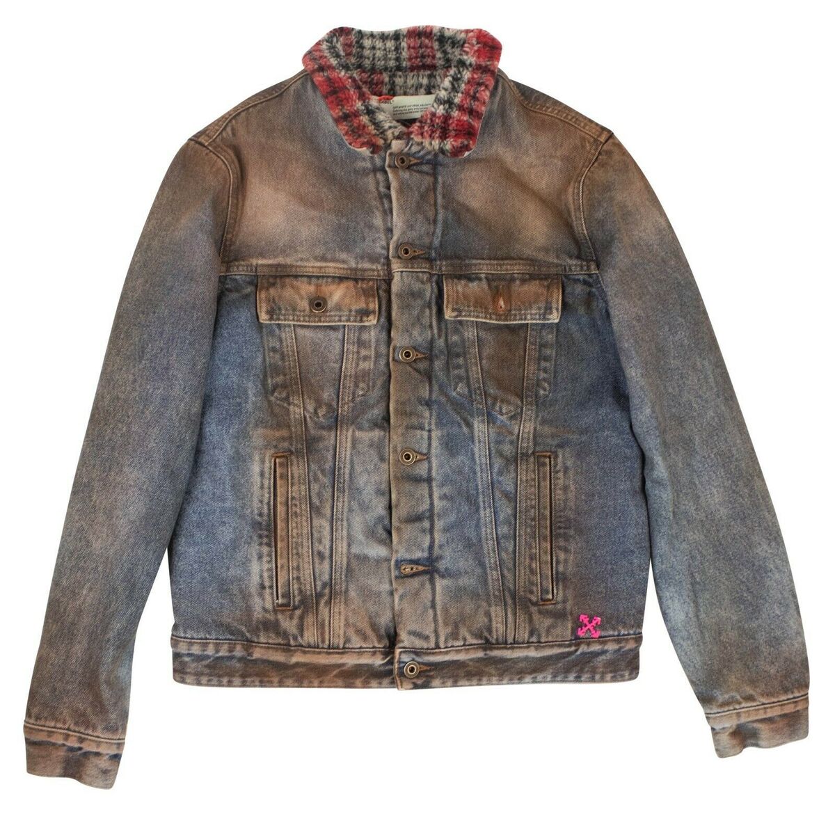 NWT OFF-WHITE C/O VIRGIL ABLOH Blue Denim Checked Jacket NWT OFF-WHITE C/O VIRGIL ABLOH Blue Denim Checked Jacket