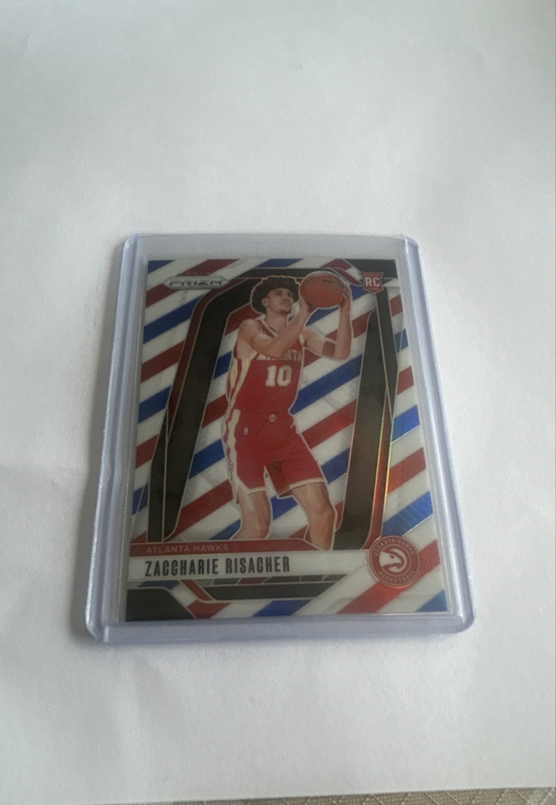 2024-25 Panini Prizm - Zaccharie Risacher #265 Red White & Blue Prizm (RC)