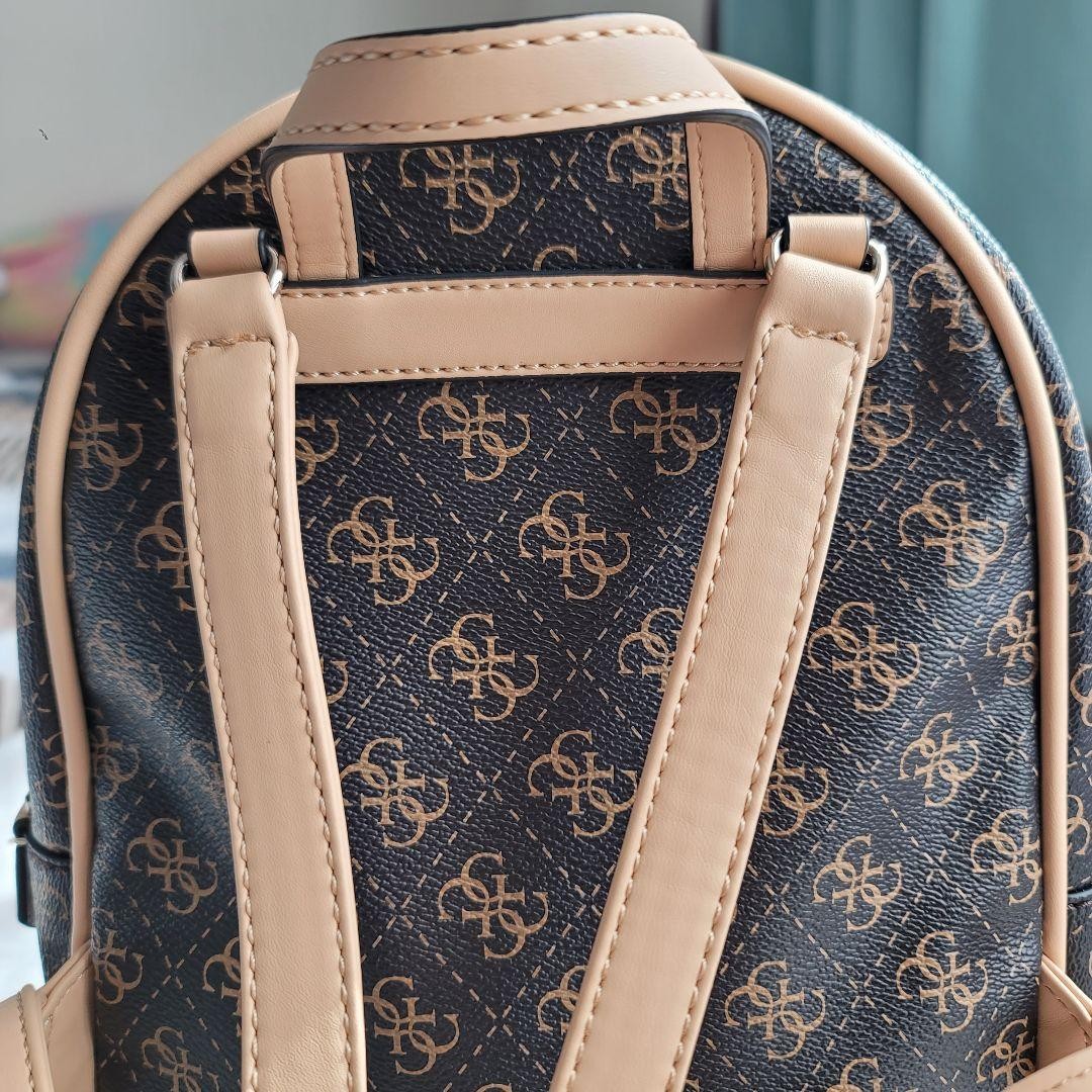 Guess Monogram Mini Backpack Brown Synthetic Leat… - image 9