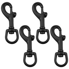 Xhziy 4 Pack 2.5 Inch Flag Hooks, Black Swivel Eye Bolt Snap One Size,