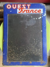 Ancien Panneau  OUEST FRANCE- Enseigne point PRESSE Vintage- 48/68 cm- 50's