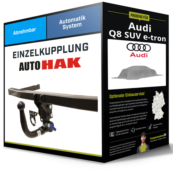 Abnehmbare AnhäNgerkupplung für Audi Q8 SUV E-Tron 22-25 Typ GEG Auto Hak NEU-image