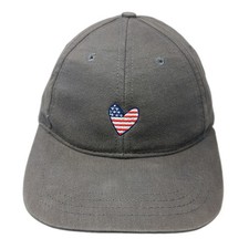 Love Your Melon Baseball Cap Gray One Size American Flag Heart Hat Made in USA